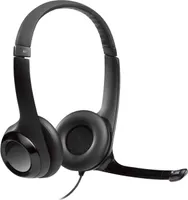 Logitech H390 Slúchadlá s mikrofónom, stereo náhlavná súprava, mikrofón s potlačením šumu, zabudované ovládacie prvky, port USB, polstrovaný hlavový most a náušníky, PC/Mac/Laptop/Chromebook