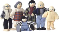 WOODY Puppenset aus Holz für Haus 6 Stück