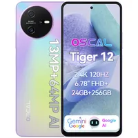 Blackview OSCAL Tiger 12 Android Handy Ohne Vertrag, 6.78" Smartphone 12GB+256GB (erweiterbar), 64MP Kamera/5000 mAh/4G Dual SIM/Fingerprint, Lila