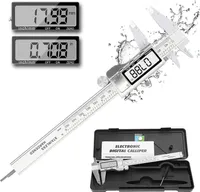 Digital Messschieber Edelstahl 150mm LCD Display Inkl. Aufbewahrungsbox Ersatzbatterie Schieblehre Messlehre für Innen-, Außen feinste Abstände