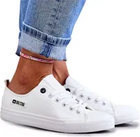 Damskie Skórzane Niskie Trampki Big Star KK274010 Białe 39
