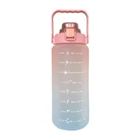 MYFOREST 2,2 Liter Trinkflasche Mit Strohhalm, 2,2 L Sport-Wasserflasche  Mit Zei