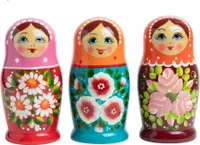 Rossijanotschka Matroschka Matröschka Babuschka Matrjoschka 13cm Höhe - 6 Holz-Puppen - Verschiedene Motive - Holzpuppe Матрёшка  Matruschka