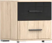 Nachtisch Nachttischschrank mit Schubladen Nachtkommode Nachtkonsole BARI San Remo Sand/Schwarz