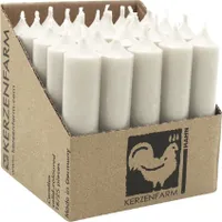 Stabkerzen aus Paraffin, 100/22 mm, Elfenbein, KERZENFARM HAHN, Brenndauer ca. 4h, 25 Stück pro Verpackung