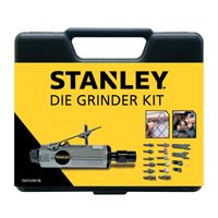 Stanley Druckluftschleifer 160153XSTN - inkl. Schleifsteine - Max. 6Bar - Europäische Schnellkupplung - 250L/Min - Mit Aufbewahrungskoffer - Silber