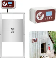 Jayseuw Hühnerklappe Automatische Hühnertür mit Fernbedienung, Aluminium, 30x30cm, Timer und 7.8W Leistung – Ideal für Hühnerstall, Geflügelstall und Haustiere