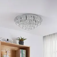 Lindby Deckenleuchte Antonino, Ø 55 cm, 8-flg., Kristall, G9