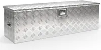 Wiltec Werkzeugbox Alu 124x37x38 cm Silberfarbene Transportbox, Werkzeugkiste inkl. Schlüssel, Alubox und Staukasten mit Handgriffen