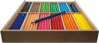 3-Kant Buntstifte in Holzschiebebox 144er, 12 Farben