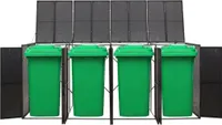 vidaXL Box na odpadky pro 4 tuny černý 274x80x117 cm Poly ratan