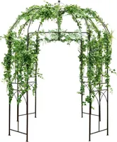 COSTWAY Oblúk na ruže, kovový oblúk s mriežkou oblúk na ruže, pavilón na ruže pre popínavé rastliny, svadba, 211 x 211 x 256 cm