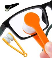 3 x Brillenreiniger in Zangenform | Brillenputzer Set [auch als Schlüsselänhänger tragbar]  | Lesebrille, Sonnenbrille Reinigung | Reinigungsblöcke aus Microfaser | Brillenputztuch | Handyreiniger #1