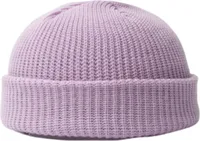 Wintermütze Uni Gestrickte Dehnbare Kuppelmütze Dick Einfarbig Ohrenschutz Warme Alltagsmütze Outdoor-Skimütze Lila