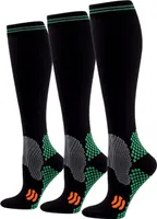 ALSTER HERZ® 3x Sportliche Kompressionsstrümpfe Damen und Herren, Gr. 36-45, A0548, Schwarz, S/M