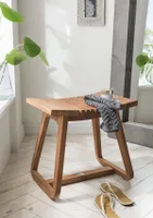 Destiny Badhocker SPA & LIVING geschwungene Riffeloptik 48x35x44 cm Teak