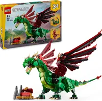 LEGO Creator 3in1 Grüner Drache - Spielzeug - Umbaubar in Spielzeug Seeschlange oder Phönix Figur - Bauspielzeug mit Tieren für Kinder - Geburtstagsgeschenk für Jungen und Mädchen ab 9 Jahren 31161