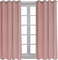 2 Stück Thermogardine Verdunklungsgardine Blickdicht Ösenschal Abdunkelnd Ösenvorhang Ösengardine Gardine Vorhang Altrosa 2er Pack