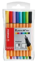 Fineliner - STABILO point 88 Mini - 8er Pack - mit 8 verschiedenen Farben