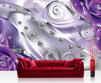 Netkaná fototapeta č. 1370 - 368X254 cm - 1370 ornamenty tapety květina růže diamant kudrlinky pruhy fialová liwwing (R)