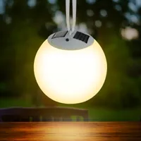 Premium Solar LED Hängeleuchte - 20 cm / 4 LED warm weiß - Garten Leucht Kugel Lampe