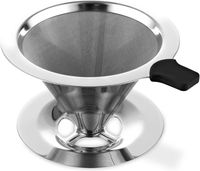 Wiederverwendbarer Kaffeefilterhalter aus Edelstahl Übergießen Sie die Tee-ODZ8 