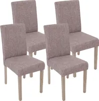 sada 4 jídelních židlí Littau, židle Kuchyňská židle  Textil, šedá, konstrukce nohou - dub
