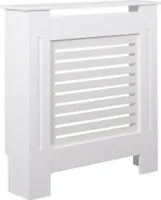 Kadima Design Moderne Heizkörperverkleidung mit Lamellenoptik aus wärmebeständigem "Mdf", Weiß. 78x19x82 cm