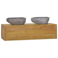 vidaXL Nástěnná koupelnová skříňka 110x45x30 cm Teakové masivní dřevo