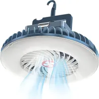 Malý USB ventilátor s LED světlem pro kempingové auto Karavan Venkovní kempingový ventilátor Kempingová lampa se závěsným hákem Lucerna Power Bank