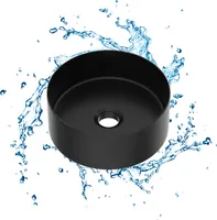 Waschbecken Klein Aufsatzwaschbecken Rund Handwaschbecken 31 cm Schwarz