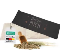 heimtexland ® Roggen Natur Körnerkissen Kälte- und Wärmekissen XL Nackenkissen 20x48 cm 100% Baumwolle 4 Kammern Typ752 Anthrazit - Zeit für mich