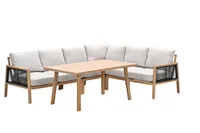 Garden Impressions Decala Lounge-Dining set - 5- teilig - aluminium hell Teaklook - desert sand