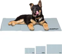relaxdays Kühlmatte Hund grau