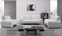 Couchgarnitur Maxime modernes Polstergarnitur aus Kunstleder stilvoll Sofagarnitur 3+2+1, Stoff: Dolaro 511 - weiß