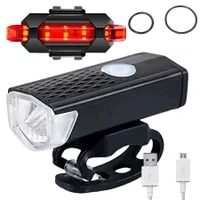 MUNDO DM005 Zestaw lampek rowerowych LED (przód / tył) - Lampka rowerowa Lampka rowerowa Lampka rowerowa tylna Zestaw lampek rowerowych Lampka rowerowa