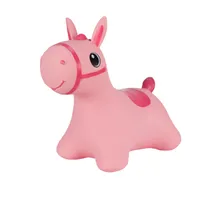 Hoppimals Höpftier rosa Pferd mit Pumpe Sprungtier Hüpfpferd aufblasbares Hüpfspielzeug aus  Gummi