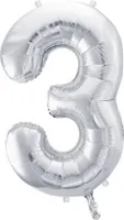Balon foliowy 3 86cm srebrny