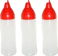 3 rote Quetschflaschen 350 ml tropffrei Ketchupflaschen Senfflasche Mayonaiseflasche