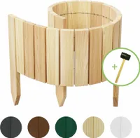 be4nature Rollborder Steckzaun 100 x 20 cm Hellbraun Imprägnierte Beeteinfassung aus Kiefernholz klein Beetbegrenzung Vorgartenzaun Gartenpalisade