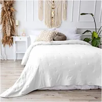 Tagesdecke Bettüberwurf 200x220cm Überwurf Weiss Überdecke