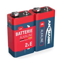 ANSMANN 9V E-Block 6LR61 Alkaline Red Batterie Longlife Alkalibatterie 2er Shrink
