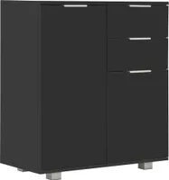 vidaXL Kredens czarny wysoki połysk 71×35×76 cm płyta wiórowa