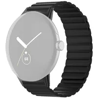 Armband für Google Pixel Watch 1/2/3 Silikon Ersatzband Strap magnetisch Schwarz