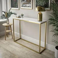Konsolentisch MODERN 100 cm Gold Matt/ Weiß Hochglanz