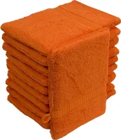 Waschhandschuhe Waschlappen 10er Set Terracotta 100 % Baumwolle Frottee 500g/m² 16x21