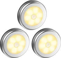 3 Stück Bewegungsmelder Nachtlicht LED Warmweiß Schrankleuchten Batteriebetriebene für Treppe, Zimmer, Küche, Flur