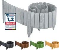 Garronda Beeteinfassung Holz Rollzaun Gartenzaun imprägniert Flexibler Rollborder Rasenkante Palisade Umzäunung für Garten Länge: 200 cm GD-0046 (Grau, Höhe: 10 cm)