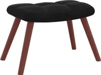 vidaXL Schaukelstuhl mit Hocker Samt Schwarz