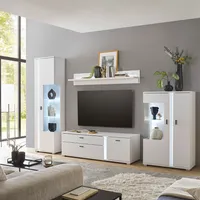 Wohnwand weiß LOVENO-61 Modern 4-teilig